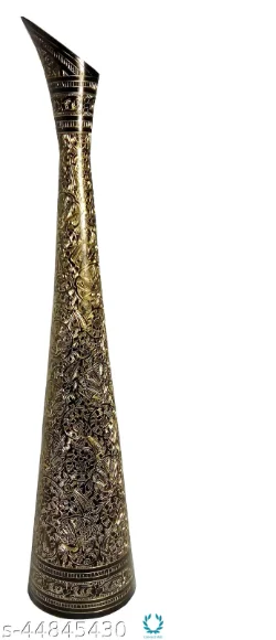 Hand Crafted Sleek and Long Brass Flower vase